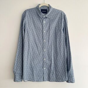 Scotch & Soda Dress Shirt Long Sleeve Men’s Button Down Blue Pattern Office Work